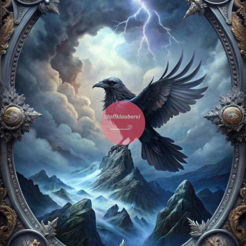 "Mystic Raven" Kunstleder 40x40cm